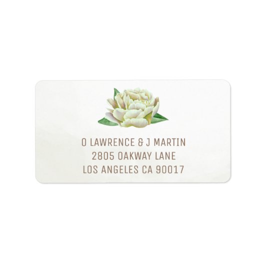 Cream Peony Adresetiketten Etiket (Voorkant)