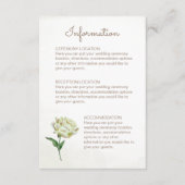 Cream Peony Bruiloft Informatie Kaarten (Voorkant)