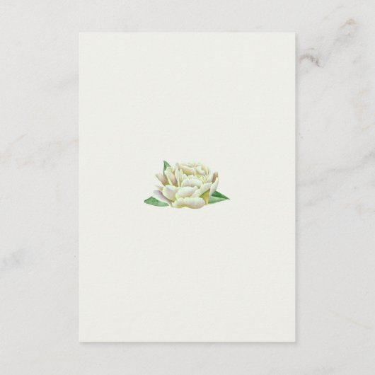 Cream Peony Bruiloft Informatie Kaarten (Achterkant)