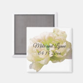Cream Peony Floral Magnet (Voorkant / Achterkant)