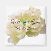 Cream Peony Floral Magnet (Voorkant)