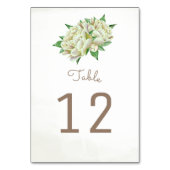 Cream Peony Flower Table Number Kaarten (Voorkant)