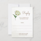 Cream Peony Flower Wedding Reply Kaarten RSVP Kaartje (Voorkant)