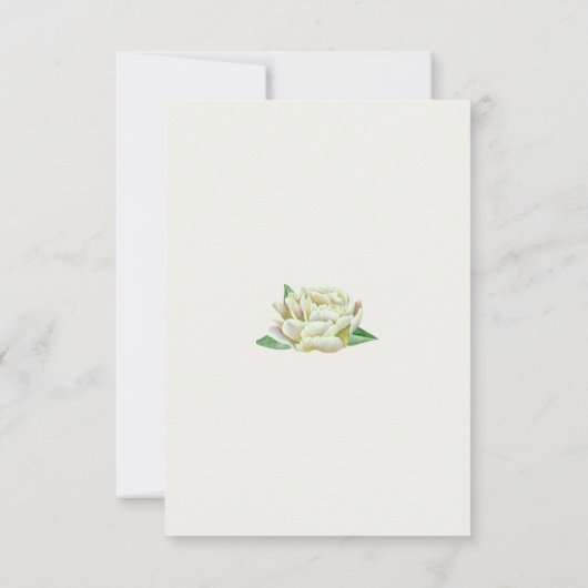 Cream Peony Flower Wedding Reply Kaarten RSVP Kaartje (Achterkant)
