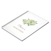 Cream Peony Flowers Bruiloft Planning Notitieboek (Linkerzijde)