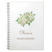 Cream Peony Flowers Bruiloft Planning Notitieboek (Voorkant)