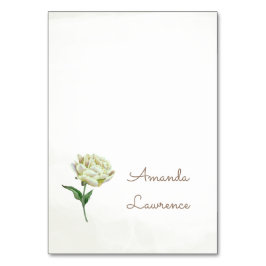 Cream Peony Waterverf Gepersonaliseerde Place Card Kaart