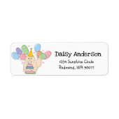 Cream Perzische Kat Verjaardag Retouradres Label (Voorkant)