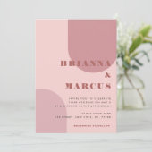 Cream Pink Boho Arch Geometric All in One Weddensc Kaart (Staand voorkant)