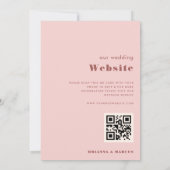 Cream Pink Boho Arch Geometric All in One Weddensc Kaart (Achterkant)