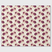 Cream Pink Burgundy Floral Cadeaupapier (Vlak)