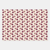Cream Pink Burgundy Floral Gold Glitz Inpakpapier Vel (Voorkant 2)