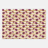 Cream Pink Burgundy Floral Inpakpapier Vel (Voorkant 3)