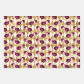 Cream Pink Burgundy Floral Inpakpapier Vel (Voorkant 2)