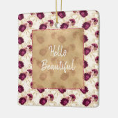 Cream Pink Burgundy Floral Keramisch Ornament (Links)