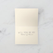 Cream & Pink Chevron Matron of Honor Request Card (Binnen)