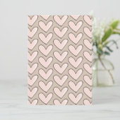 Cream Pink Heart Baby Shower Kaart (Staand voorkant)