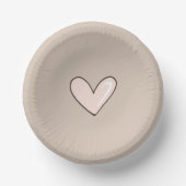 Cream Pink Heart Baby Shower Papieren Kommen (Voorkant)