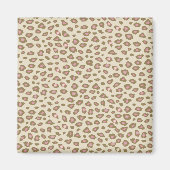 Cream Pink Leopard Print Magneet (Voorkant)