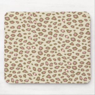 Cream Pink Leopard Print Muismat