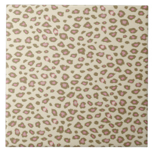 Cream Pink Leopard Print Tegeltje