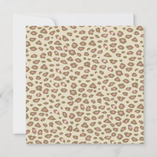 Cream Pink Leopard Print Verjaardag Kaart