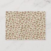 Cream Pink Leopard Print Visitekaartje (Achterkant)