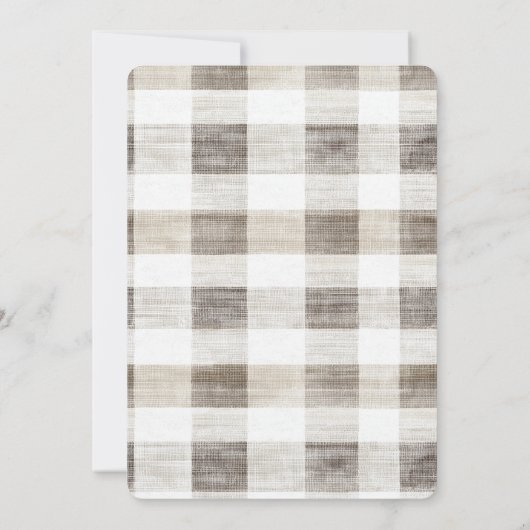 Cream Plaid Stripes Butterfly Vrijgezellenfeest Kaart (Achterkant)