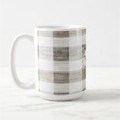 Cream Plaid Stripes Christmas Snowflake Koffiemok (Links)