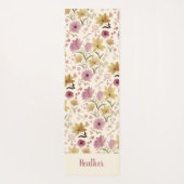 Cream Plum Wildflower Watercolor Monogram Name Yogamat (Achterkant)