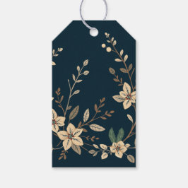 Cream Poinsettia Gift Label Cadeaulabel