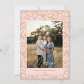 Cream Poinsettia kerstontwerp Feestdagenkaart (Voorkant)