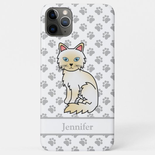 Cream Point Birman / Ragdoll Mooie Kat & Naam Case-Mate iPhone Case (Achterkant)