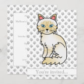 Cream Point Tabby Birmaanse kat/Ragdoll verjaardag Kaart (Voorkant / Achterkant)