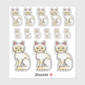 Cream Point Tabby Birman/Ragdoll Cartoon Cats Sticker (Vel)