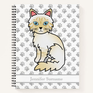Cream Point Tabby Birman/Ragdoll Kat & Aangepaste Notitieboek