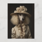 Cream Poodle Flower Pet Briefkaart (Voorkant)