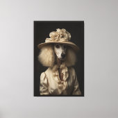 Cream Poodle Flower Pet Canvas Afdruk (Voorkant)