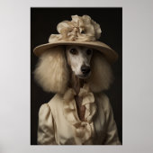 Cream Poodle Flower Pet Poster (Voorkant)