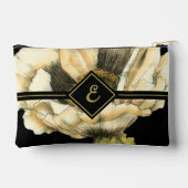 Cream Poppy-ventilator op zwarte achtergrond Etui (Achterkant)