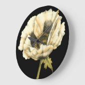 Cream Poppy-ventilator op zwarte achtergrond Grote Klok (Hoek)
