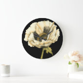 Cream Poppy-ventilator op zwarte achtergrond Grote Klok (Huis)