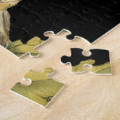 Cream Poppy-ventilator op zwarte achtergrond Legpuzzel (Zijkant)