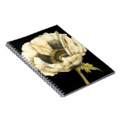 Cream Poppy-ventilator op zwarte achtergrond Notitieboek (Rechterzijde)