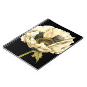 Cream Poppy-ventilator op zwarte achtergrond Notitieboek (Linkerzijde)