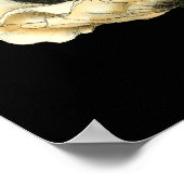 Cream Poppy-ventilator op zwarte achtergrond Poster (Hoek)