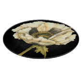 Cream Poppy-ventilator op zwarte achtergrond Snijplank (Hoek)