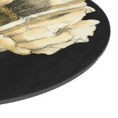 Cream Poppy-ventilator op zwarte achtergrond Snijplank (Hoek)