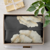 Cream Poppy-ventilator op zwarte achtergrond Tissuepapier (Geschenk)