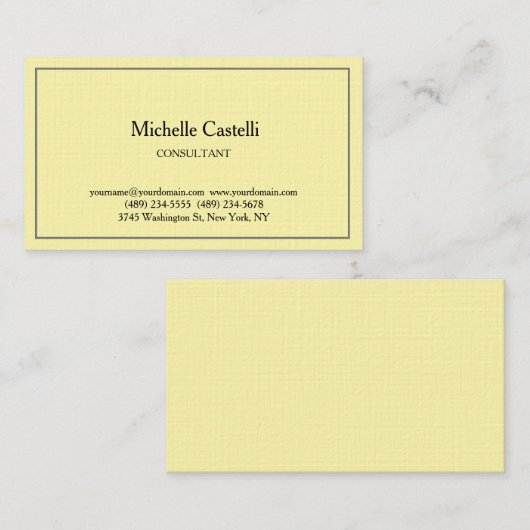 Cream Premium Linnen Professioneel Uniek Klassiek Visitekaartje (Voorkant / Achterkant)